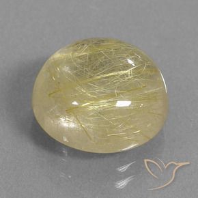 Cuarzo rutilo Amarillo dijón muy claro natural de 8.60 ct, Redondo, Transparente