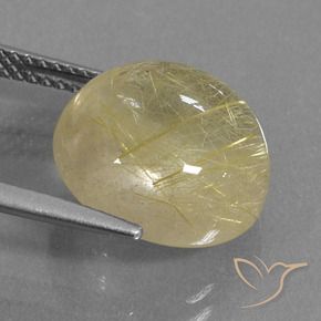 Cuarzo rutilo Amarillo dijón muy claro natural de 8.60 ct, Redondo, Transparente