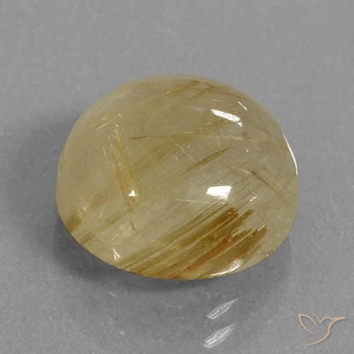 Cuarzo rutilo Amarillo dijón natural de 9.04 ct, Redondo, Transparente