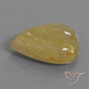 Cuarzo rutilo Amarillo dorado natural de 10.55 ct, En forma de pera, Translúcido