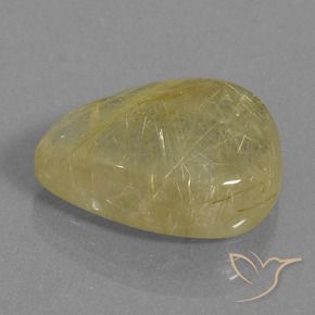 Cuarzo rutilo Amarillo dorado natural de 13.63 ct, En forma de pera, Transparente