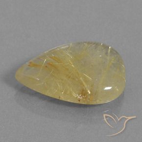 Cuarzo rutilo Amarillo dorado natural de 9.59 ct, En forma de pera, Transparente