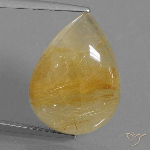 11.51ct Natural Dorado medio Cuarzo rutilo, En forma de pera, Translúcido