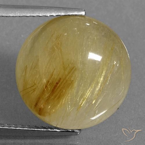 10.27ct Natural Dorado amarillento Cuarzo rutilo, Redondo, Translúcido