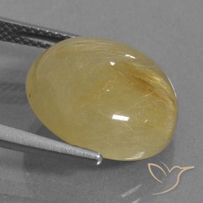 Cuarzo rutilo Dorado amarillento natural de 10.27 ct, Redondo, Translúcido