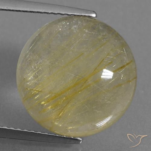 10.86ct Natural Amarillo claro Cuarzo rutilo, Redondo, Transparente