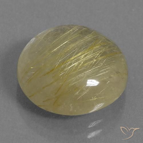 Cuarzo rutilo Amarillo claro natural de 10.86 ct, Redondo, Transparente