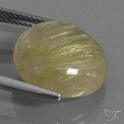 Cuarzo rutilo Amarillo claro natural de 10.86 ct, Redondo, Transparente