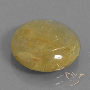Cuarzo rutilo Marrón-dorado muy claro natural de 8.58 ct, Redondo, Translúcido