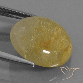 Cuarzo rutilo Marrón-dorado muy claro natural de 8.58 ct, Redondo, Translúcido