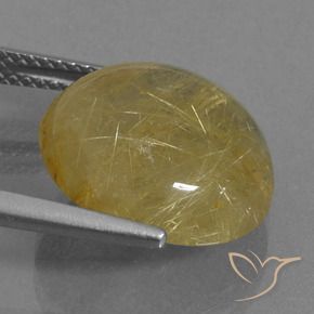 Cuarzo rutilo Marrón-dorado muy claro natural de 9.34 ct, Redondo, Transparente