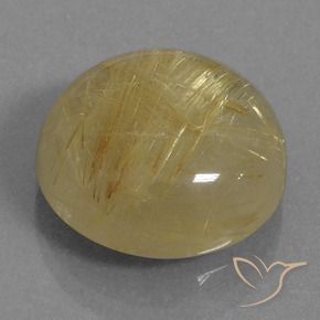 Cuarzo rutilo Marrón-dorado muy claro natural de 12.19 ct, Redondo, Transparente