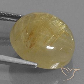 Cuarzo rutilo Marrón-dorado muy claro natural de 12.19 ct, Redondo, Transparente