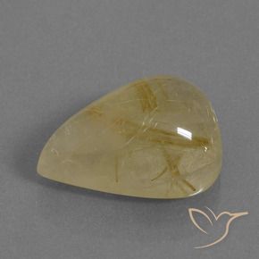 Cuarzo rutilo Dorado claro natural de 14.96 ct, En forma de pera, Transparente