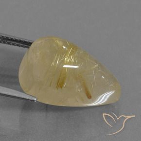 Cuarzo rutilo Dorado claro natural de 14.96 ct, En forma de pera, Transparente