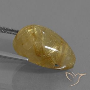 Cuarzo rutilo Marrón-dorado muy claro natural de 14.43 ct, En forma de pera, Translúcido