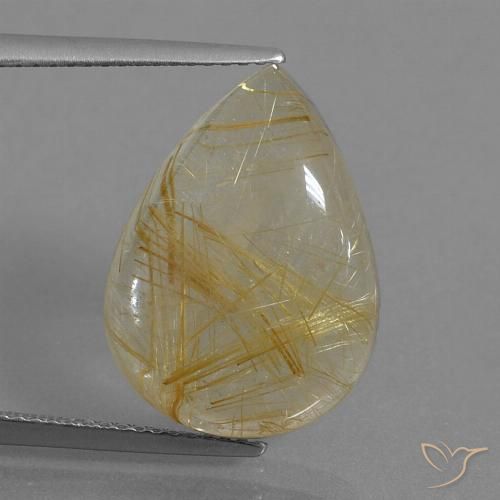 10.98ct Natural Marrón-dorado muy claro Cuarzo rutilo, En forma de pera, Transparente