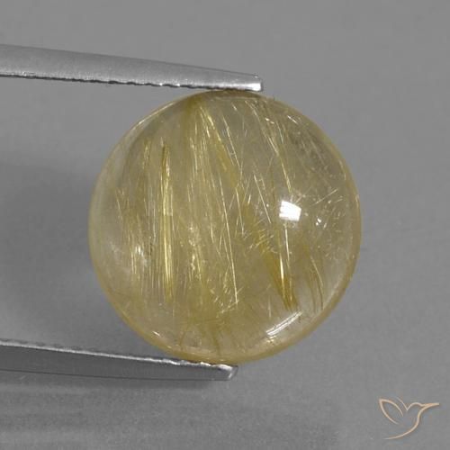 7.13ct Natural Marrón-dorado muy claro Cuarzo rutilo, Redondo, Transparente