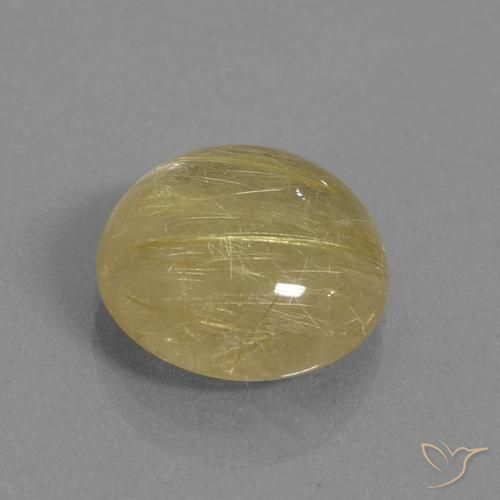 Cuarzo rutilo Marrón-dorado muy claro natural de 7.13 ct, Redondo, Transparente