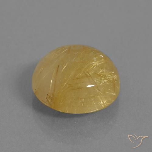 Cuarzo rutilo Dorado medio natural de 7.98 ct, Redondo, Transparente