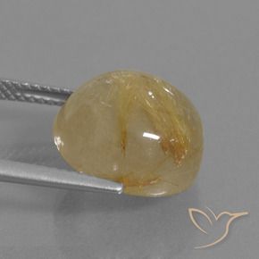 Cuarzo rutilo Dorado medio natural de 9.61 ct, Redondo, Transparente
