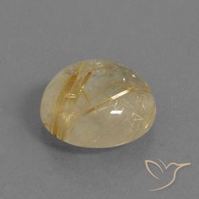 Cuarzo rutilo Dorado medio natural de 7.79 ct, Redondo, Transparente