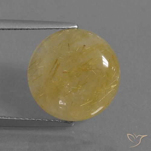 5.28ct Natural Amarillo dorado Cuarzo rutilo, Redondo, Translúcido