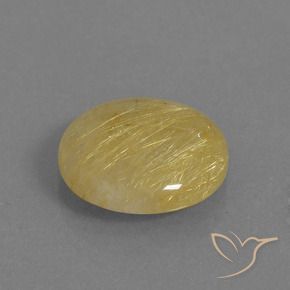 Cuarzo rutilo Amarillo dorado natural de 5.28 ct, Redondo, Translúcido