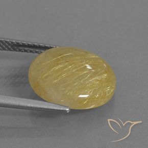 Cuarzo rutilo Amarillo dorado natural de 5.28 ct, Redondo, Translúcido