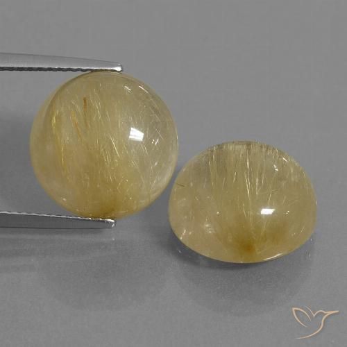 16.70ctw Natural Dorado medio Cuarzo rutilo, Redondo, Transparente