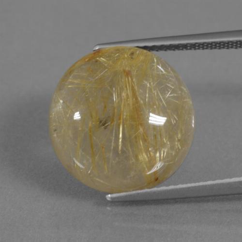 Cuarzo rutilado dorado natural de 13,56 ct, corte redondo, translúcido