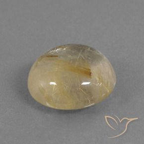Cuarzo rutilo Amarillo dorado natural de 8.76 ct, Redondo, Transparente