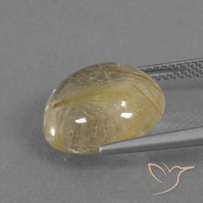Cuarzo rutilo Amarillo dorado natural de 8.76 ct, Redondo, Transparente