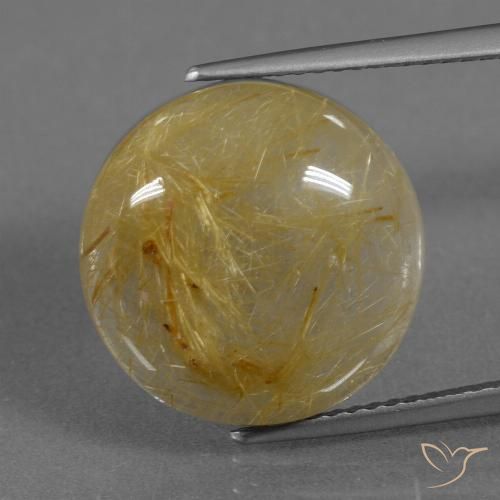 12.46ct Natural Dorado medio Cuarzo rutilo, Redondo, Translúcido