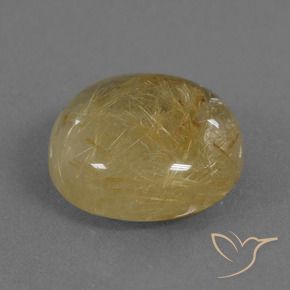 Cuarzo rutilo Dorado medio natural de 12.46 ct, Redondo, Translúcido
