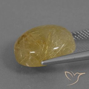 Cuarzo rutilo Dorado medio natural de 12.46 ct, Redondo, Translúcido