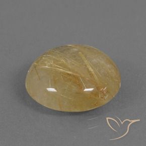 Cuarzo rutilo Amarillo dorado natural de 9.41 ct, Redondo, Translúcido