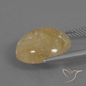 Cuarzo rutilo Amarillo dorado natural de 9.41 ct, Redondo, Translúcido