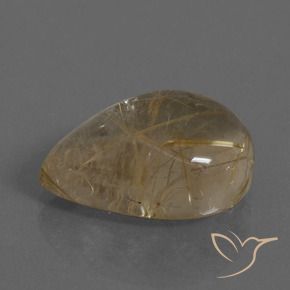 Cuarzo rutilo Marrón claro natural de 11.92 ct, En forma de pera, Transparente