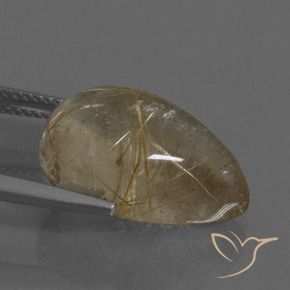 Cuarzo rutilo Marrón claro natural de 11.92 ct, En forma de pera, Transparente