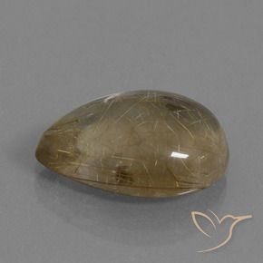 Cuarzo rutilo Marrón claro natural de 9.98 ct, En forma de pera, Transparente