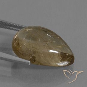 Cuarzo rutilo Marrón claro natural de 9.98 ct, En forma de pera, Transparente