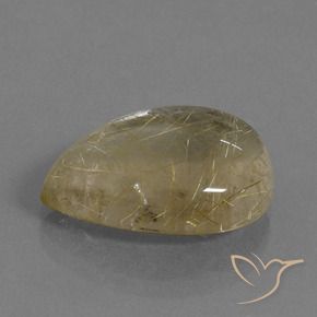 Cuarzo rutilo Amarillo pálido natural de 10.12 ct, En forma de pera, Transparente