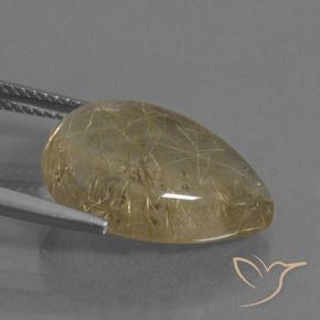 Cuarzo rutilo Amarillo pálido natural de 10.12 ct, En forma de pera, Transparente
