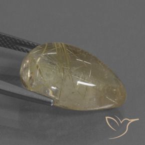 Cuarzo rutilo Amarillo claro natural de 12.09 ct, En forma de pera, Transparente