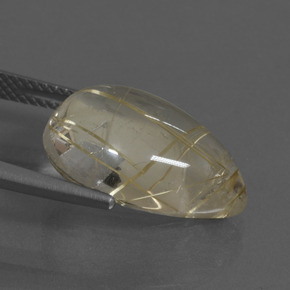 Cuarzo rutilo Amarillo terroso natural de 10.21 ct, En forma de pera, Transparente