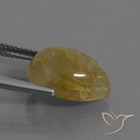 Cuarzo rutilo Amarillo cálido natural de 7.53 ct, En forma de pera, Translúcido