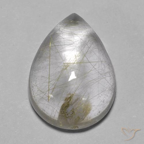7.43ct Natural Amarillo claro Cuarzo rutilo, En forma de pera, Transparente