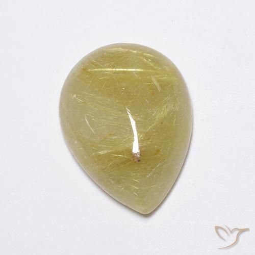 7.45ct Natural Amarillo terroso claro Cuarzo rutilo, En forma de pera, Translúcido