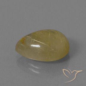 Cuarzo rutilo Amarillo cálido natural de 7.25 ct, En forma de pera, Translúcido